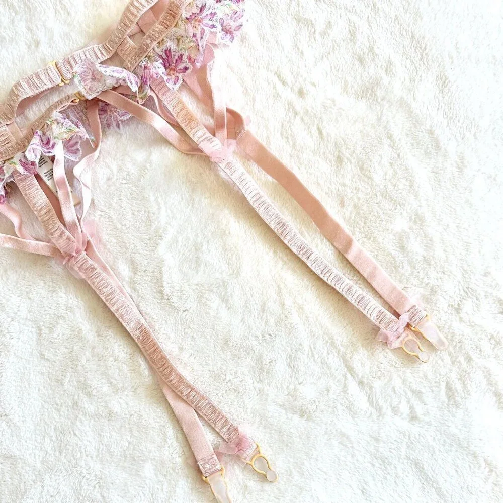 NEW For Love & Lemons April Bloom Garter Belt - XXS